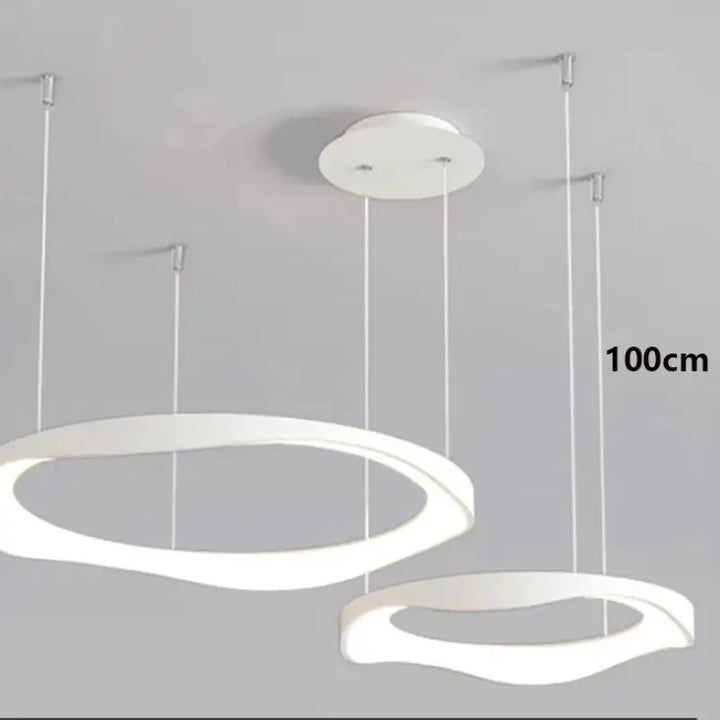 Suspension led ondulée style contemporain blanc noir élégant