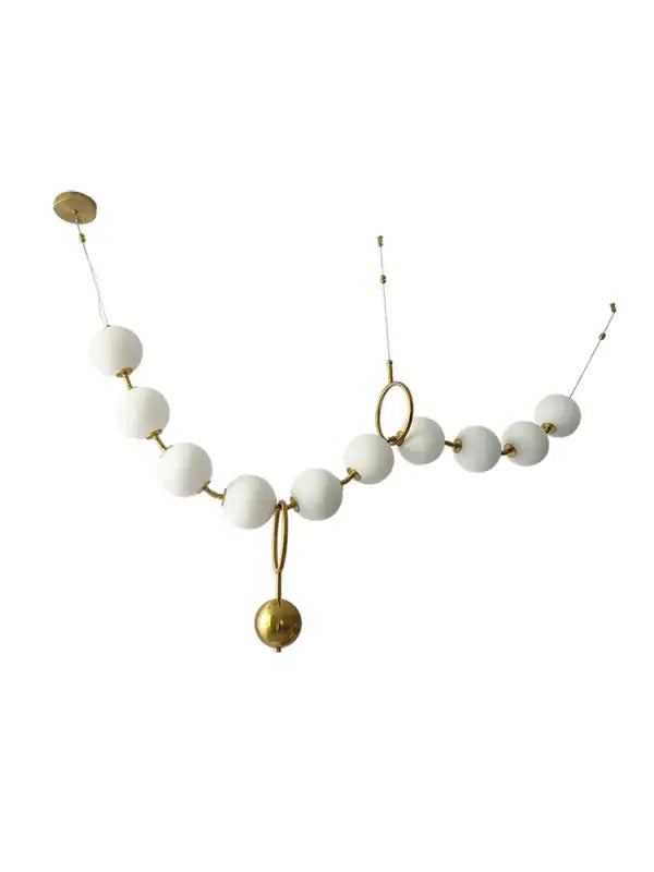 Suspension moderne boules lumineuses doré blanc raffiné