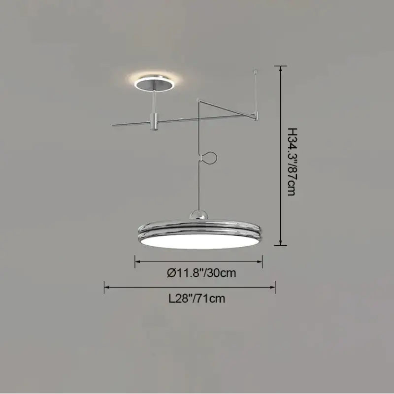 Suspension moderne à bras orientable élégant ambiance