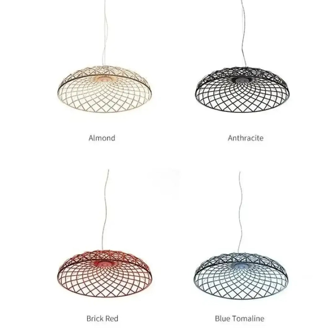 Suspension design moderne dôme tressé multicolore élégante