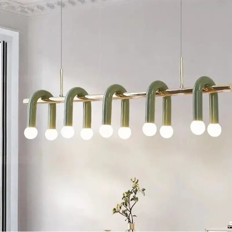 Suspension moderne linéaire à lumières multiples élégance