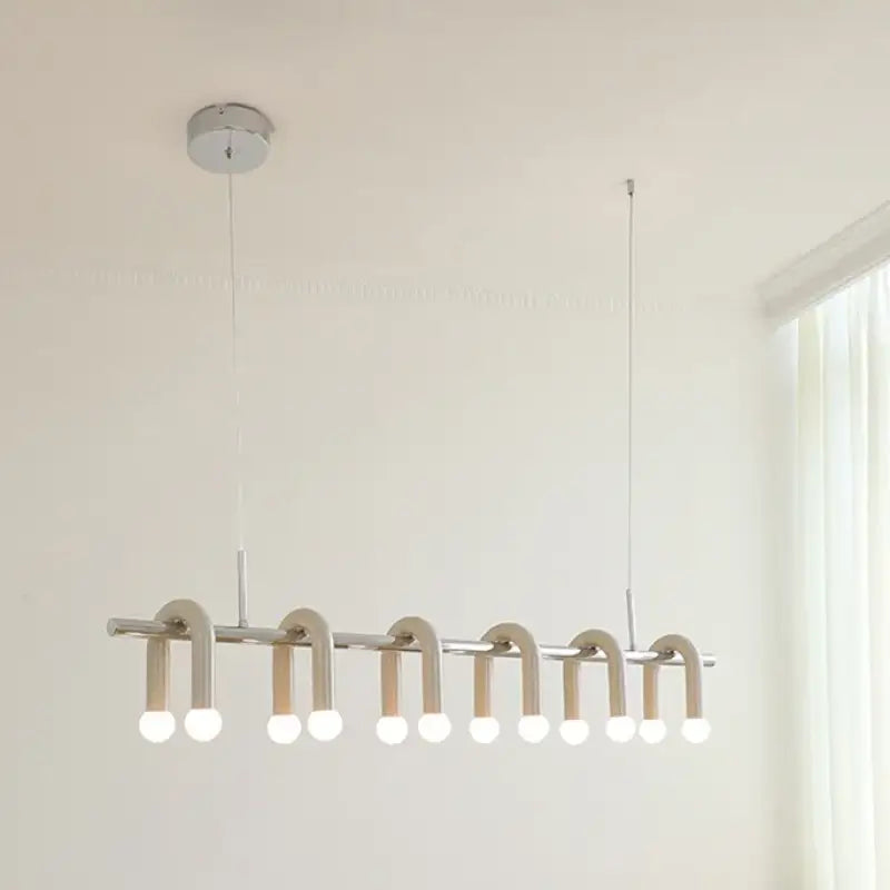 Suspension moderne linéaire à lumières multiples élégance