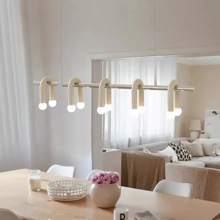 Suspension moderne linéaire à lumières multiples élégance