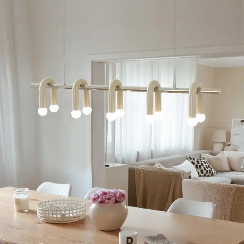 Suspension moderne linéaire à lumières multiples élégance