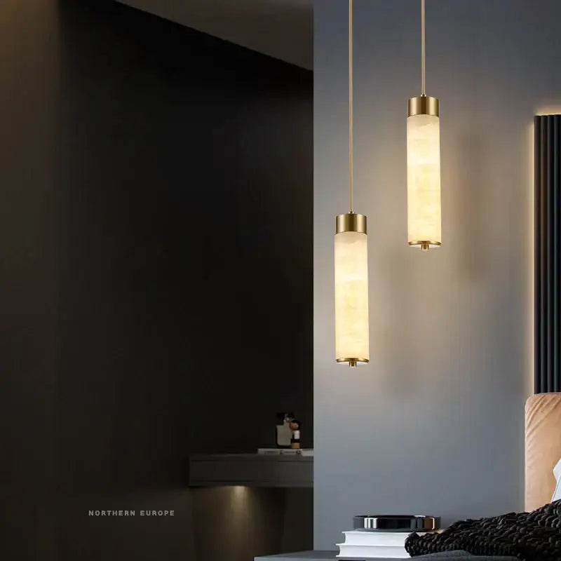 Suspension design moderne en marbre rétroéclairé élégant