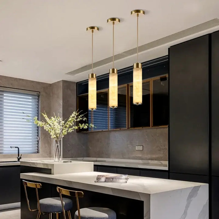 Suspension design moderne en marbre rétroéclairé élégant