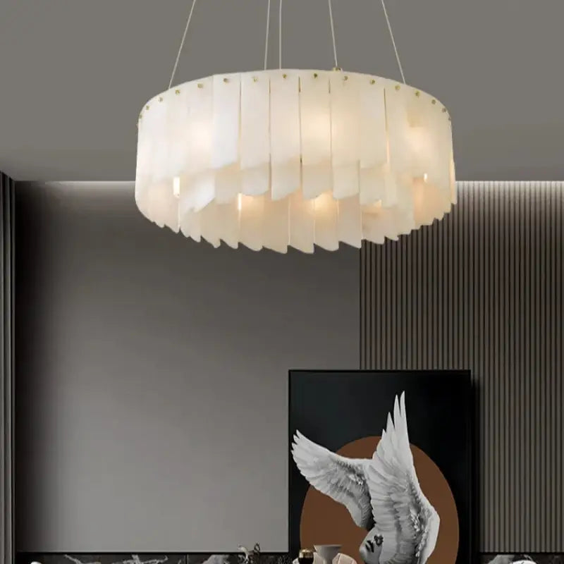 Suspension Design Moderne Verre Blanc Rond Élégant Doré