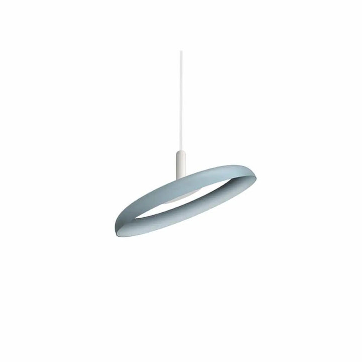 Suspension Nivél bleu ardoise de 38 cm, câble blanc