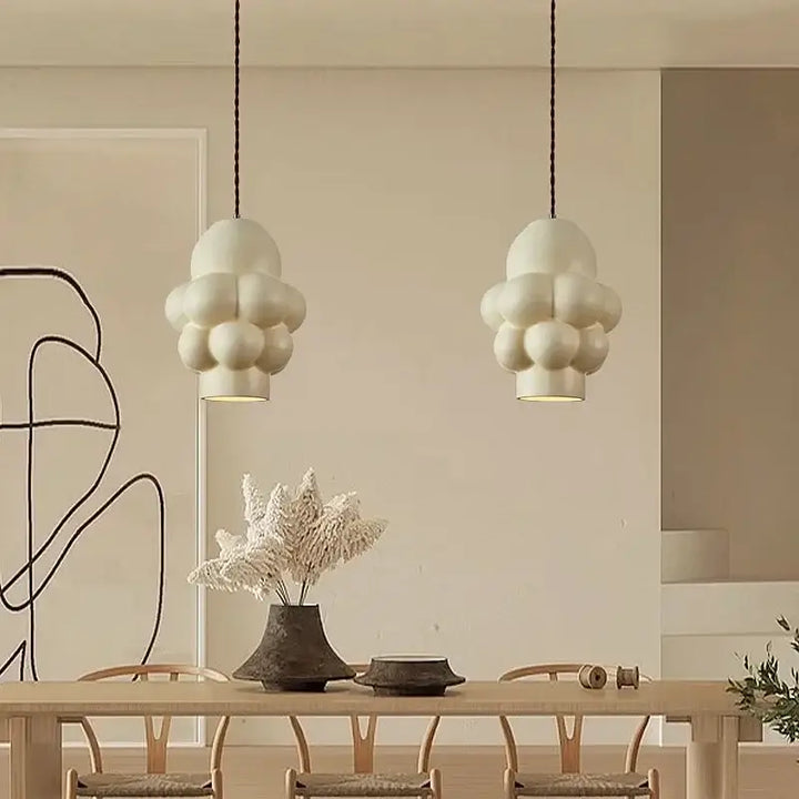 Modern Minimalist LED Chandelier French Cream Style Dining Table Bedroom Study Cloakroom Pendant Lamp Home Decor Light