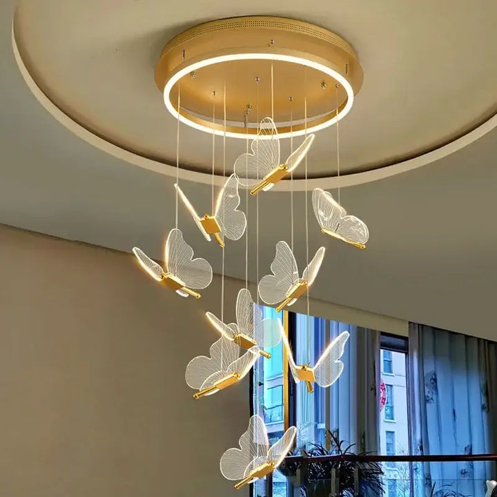 Suspension Design Papillons Lumineux Cascade Style Raffiné