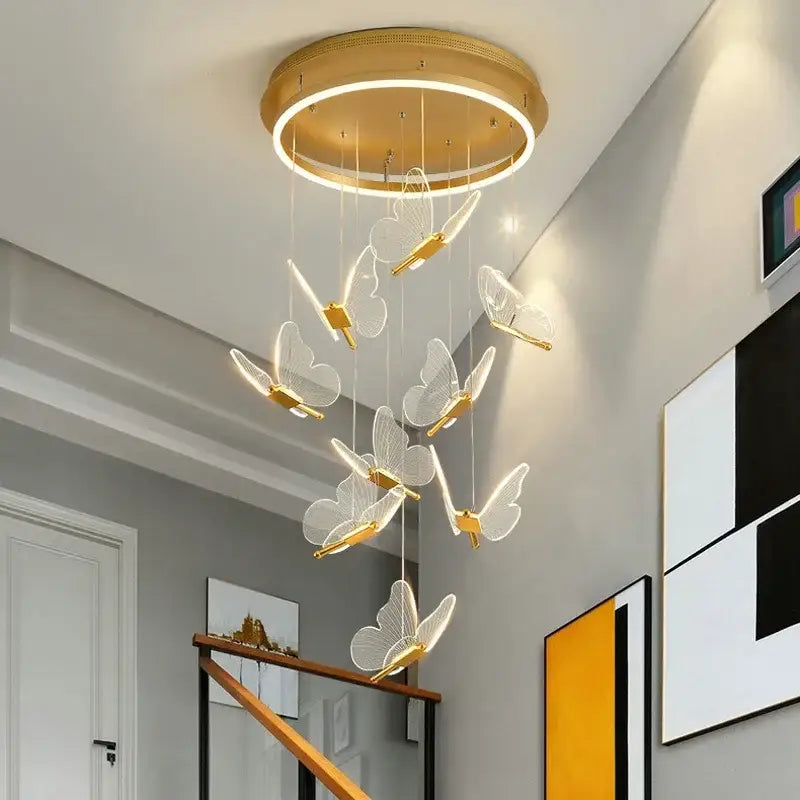 Suspension Design Papillons Lumineux Cascade Style Raffiné