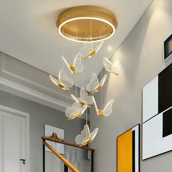 Suspension Design Papillons Lumineux Cascade Style Raffiné