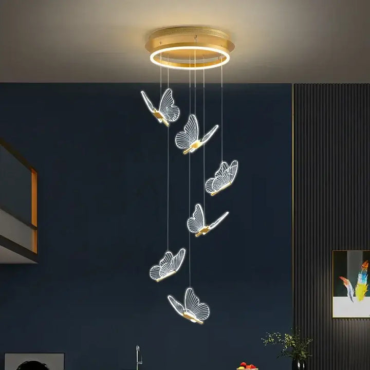 Suspension Design Papillons Lumineux Cascade Style Raffiné