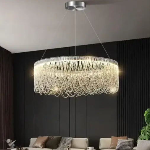 Suspension Design Ronde Métal Entrelacé Moderne Élégant