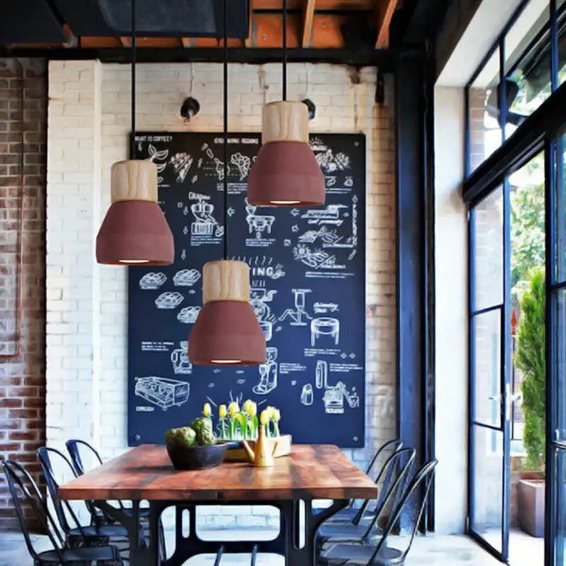 Suspension Design Scandinave En Bois Colorée Moderne