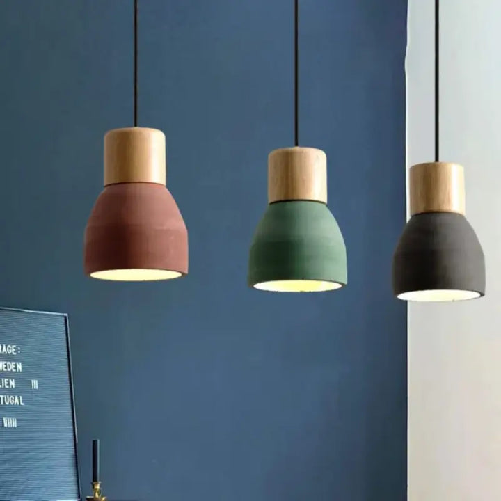 Suspension Design Scandinave En Bois Colorée Moderne