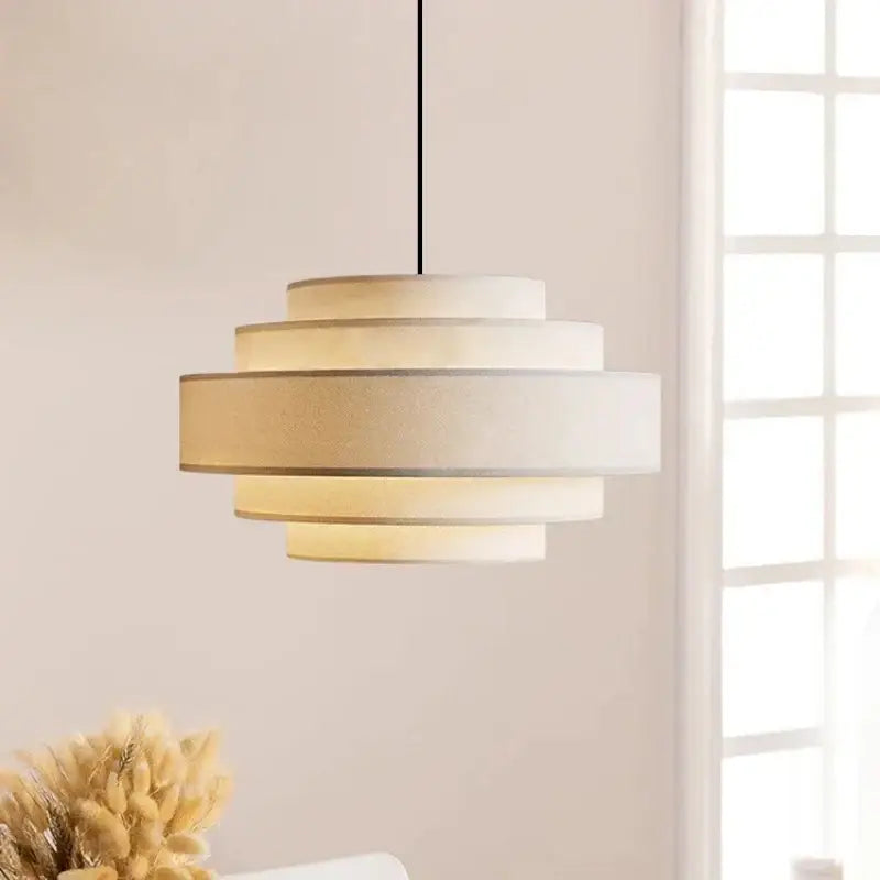 Nordic Fabric Pendant Light Wabi Sabi Led Chandelier for Living Room Bedroom Home Decor White cloth Pendant lamp