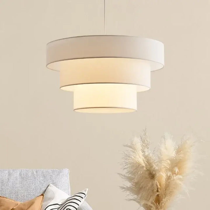 Suspension Design En Tissu Forme Cylindre Superposé Look Chic