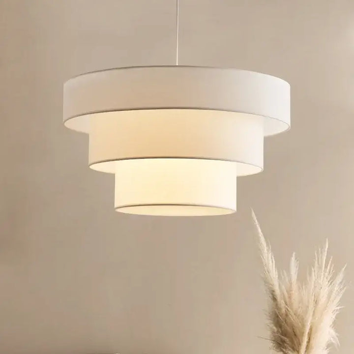 Suspension Design En Tissu Forme Cylindre Superposé Look Chic
