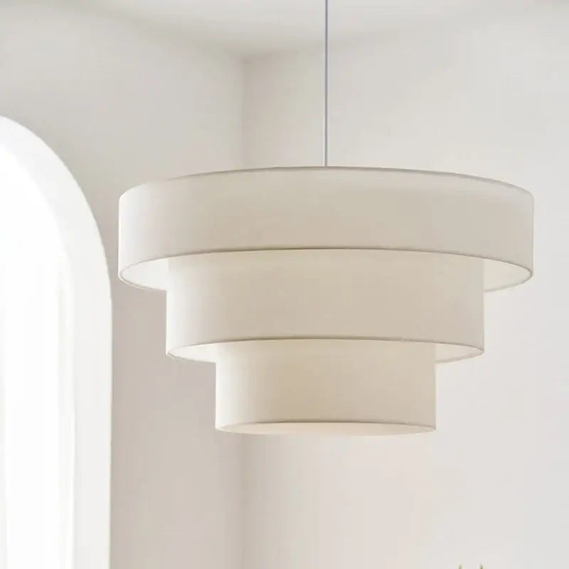 Suspension Design En Tissu Forme Cylindre Superposé Look Chic