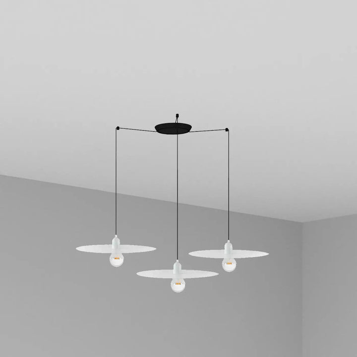 Suspension Plat blanche 3 lumières de Faro Barcelona