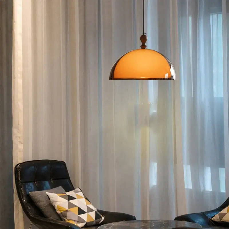 Brown Acrylic Lampshade Pendant Light With Dark Wood E27 Bulb For Dining Room Bar Bedroom Wire Adjustable