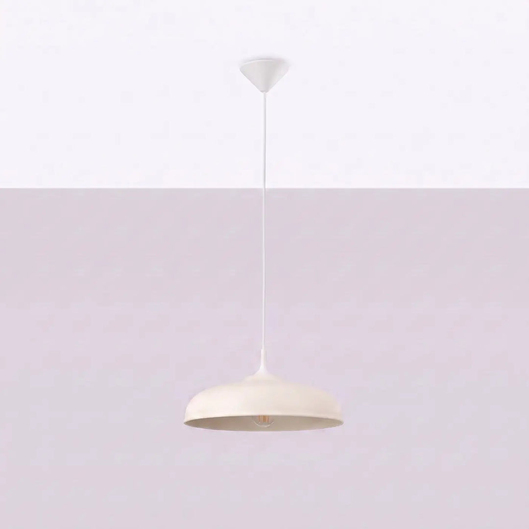 Suspension Gina beige à dôme surbaissé, éteinte