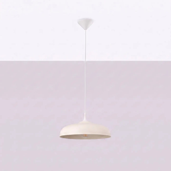 Suspension Gina beige à dôme surbaissé, éteinte