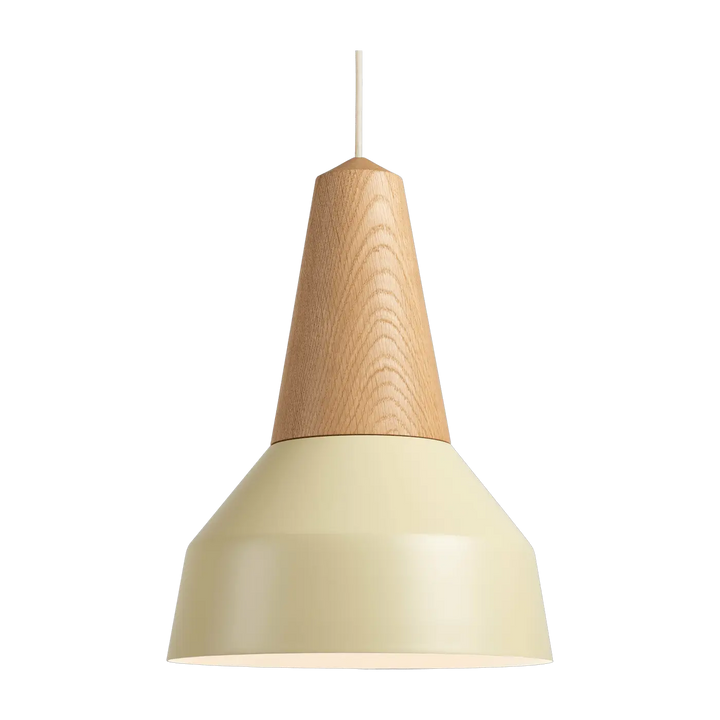 Suspension Eikon Basic en chêne avec abat-jour couleur cire #couleur_beige