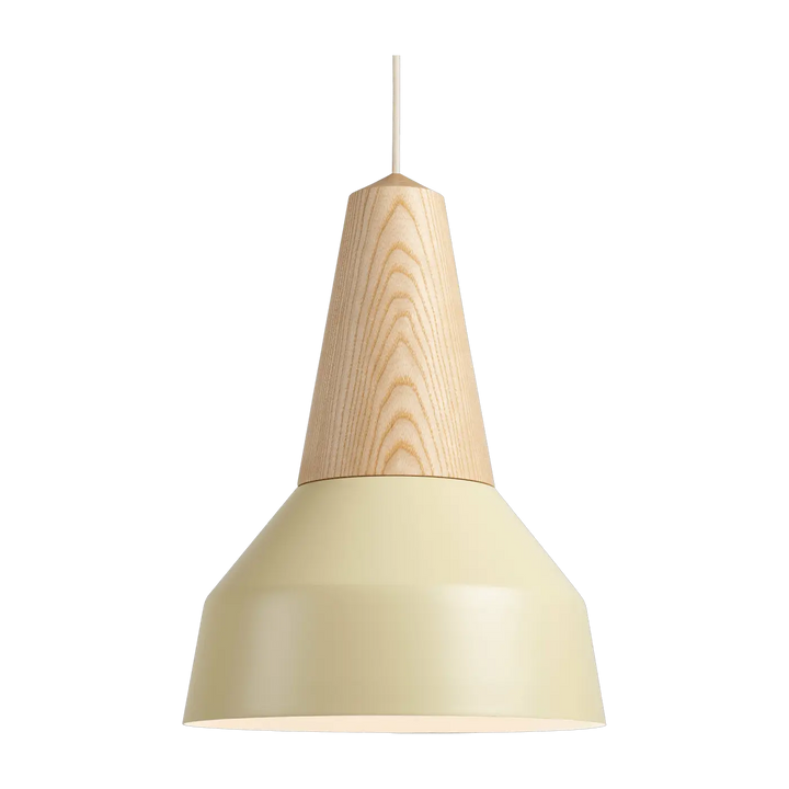 Suspension Eikon Basic en frêne avec abat-jour couleur cire #couleur_beige