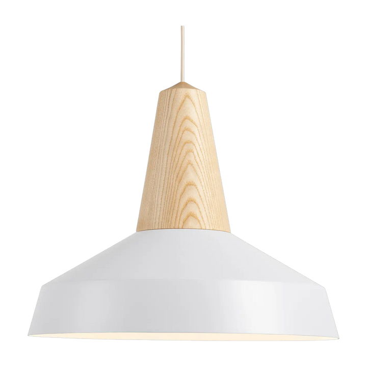 Suspension Eikon Circus en frêne avec abat-jour blanc #couleur_blanc