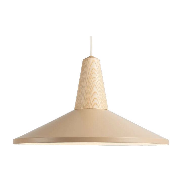 Suspension Eikon Shell en frêne et acier couleur blé #couleur_beige