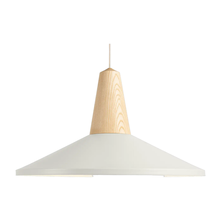 Suspension Eikon Shell en frêne et acier blanc #couleur_blanc
