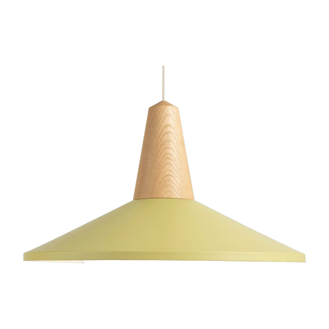 Suspension Eikon Shell en chêne et acier vert olive #couleur_vert