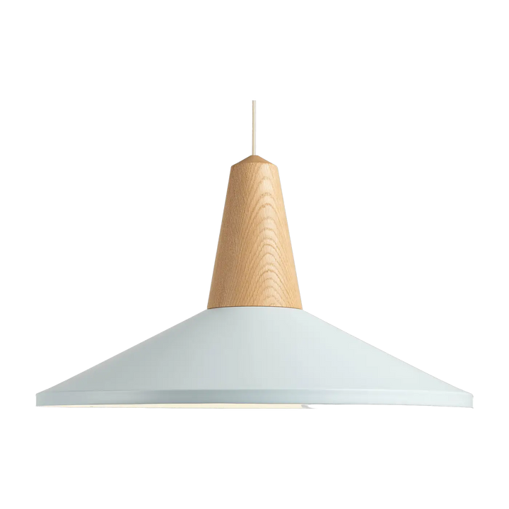 Suspension Eikon Shell en chêne et acier bleu ciel #couleur_bleu