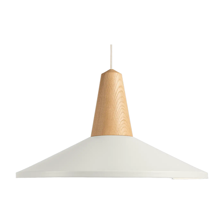 Suspension Eikon Shell en chêne et acier blanc #couleur_blanc
