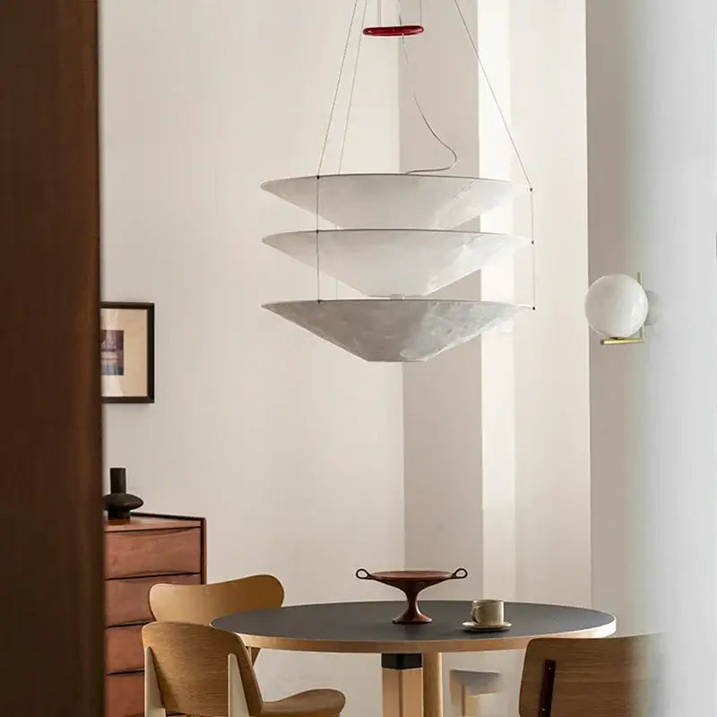 Nordic Minimalist Dupont Paper Wabi Sabi Chandelier Living Dining Room Bedroom Pendant Lamp Restaurant Bar Hanging