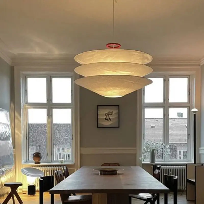Nordic Minimalist Dupont Paper Wabi Sabi Chandelier Living Dining Room Bedroom Pendant Lamp Restaurant Bar Hanging