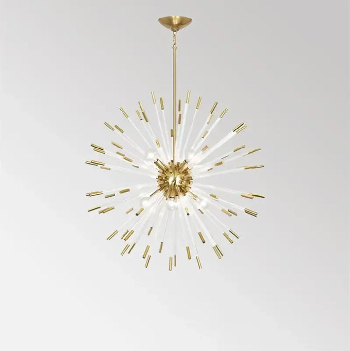 Suspension design art déco en verre doré blanc élégant