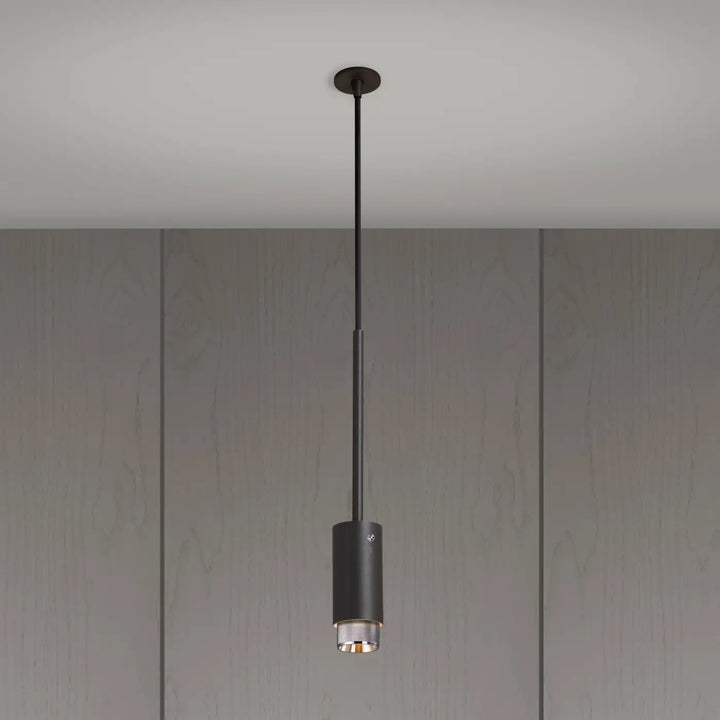 Suspension Exhaust à gravure quadrillée Graphite aux détails en acier #couleur_argent