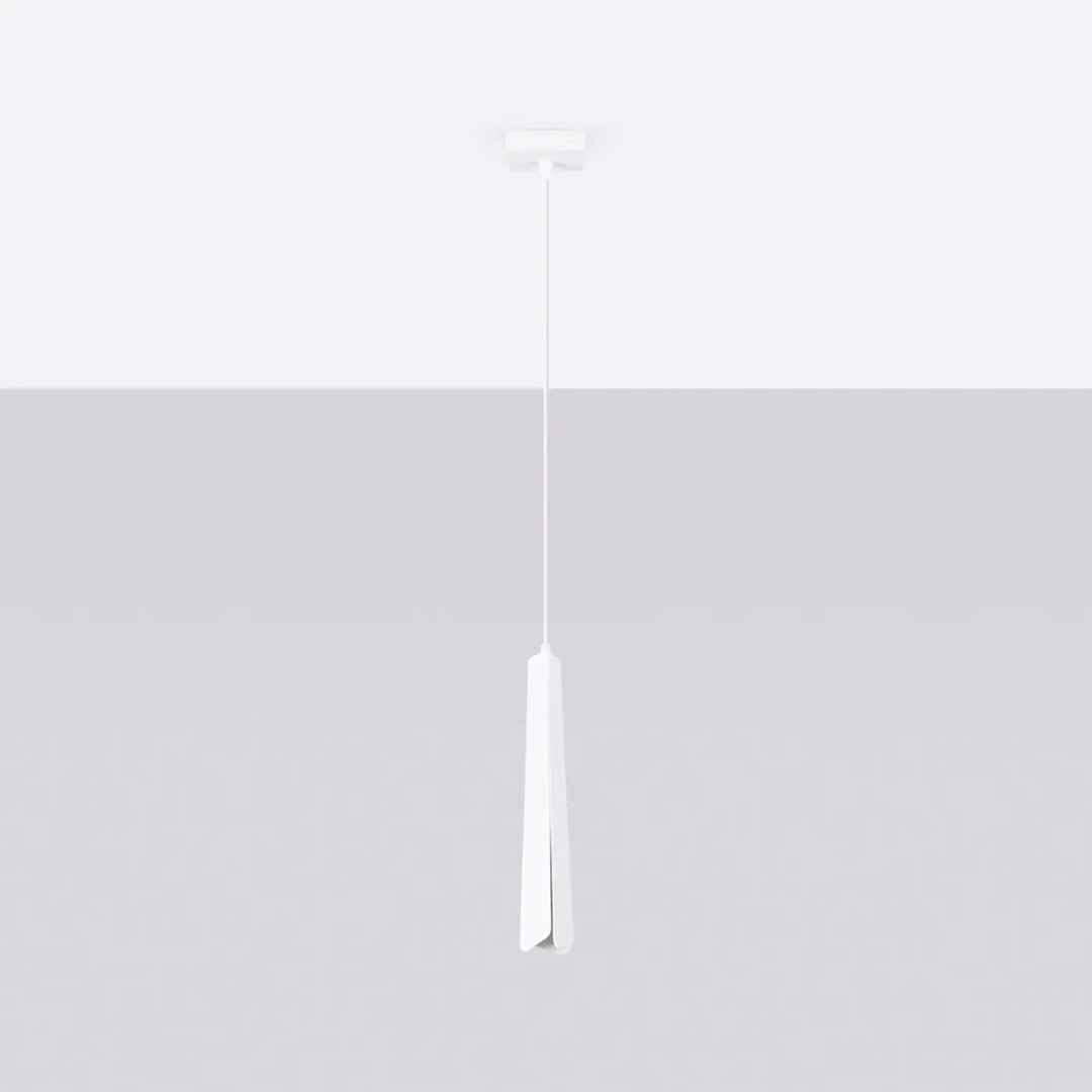 Suspension Luminaire blanc éteinte, vue rapprochée