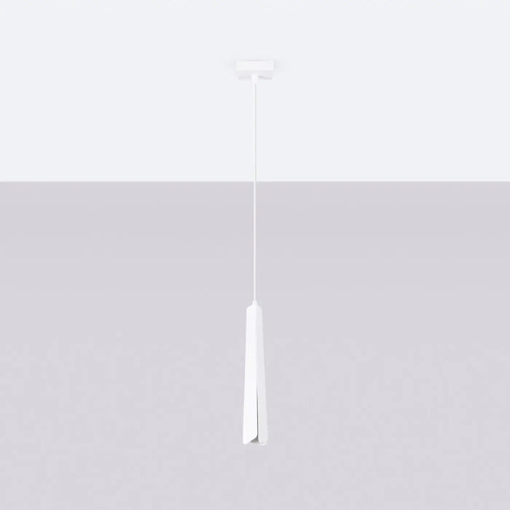 Suspension Prysm blanche en acier, éteinte