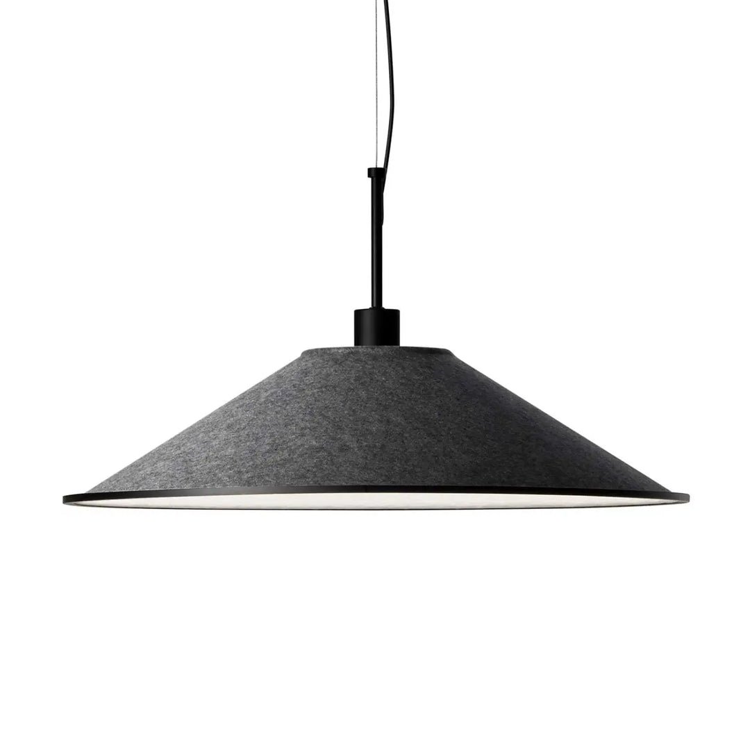 Détail de la suspension Shoemaker en feutre gris anthracite