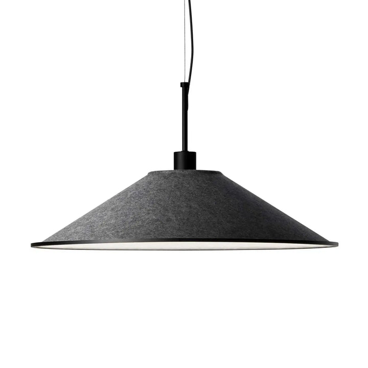 Détail de la suspension Shoemaker en feutre gris anthracite