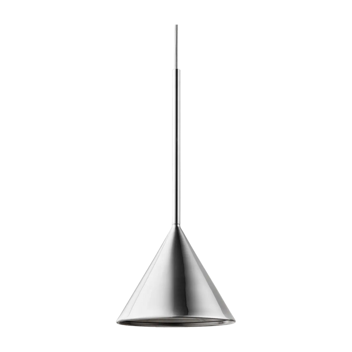 Suspension Figura Cone en aluminium chromé #couleur_argent