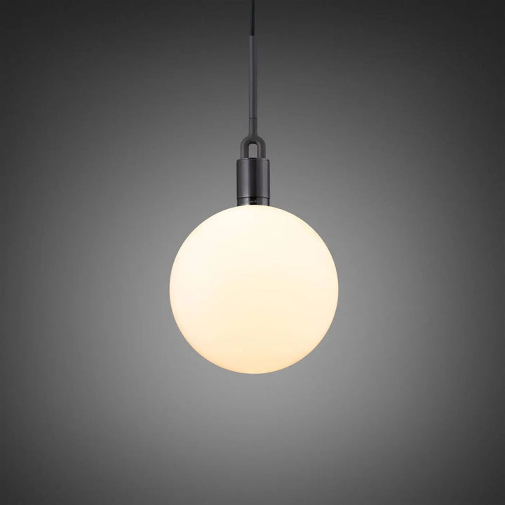 Suspension Forked Large à globe opale, finition grise #couleur_gris