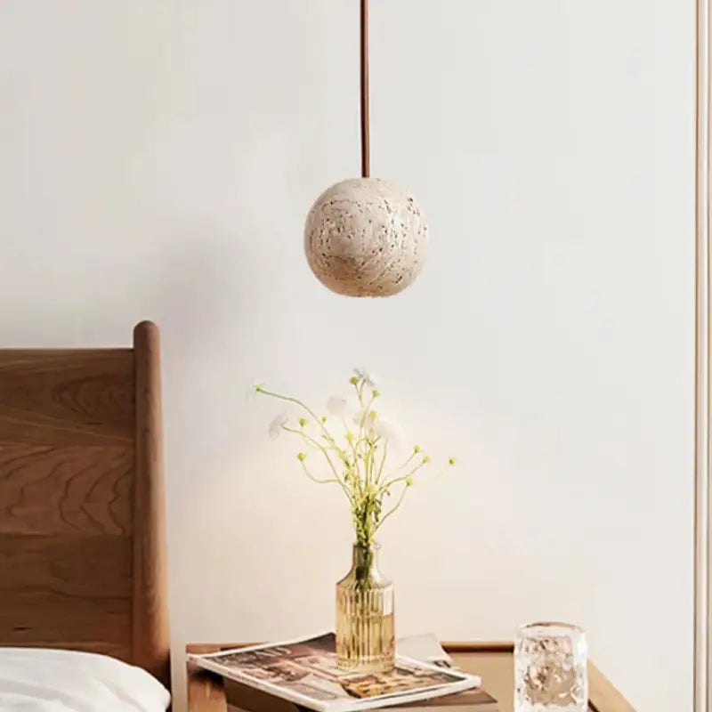 Suspension Globe Béton Terrazzo Design Minimaliste Moderne Épuré