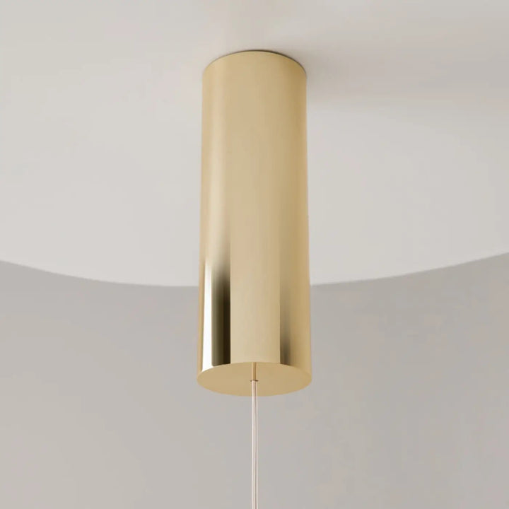 Suspension luminaire golden cage tube vertical en laiton poli avec design cylindrique minimaliste doré