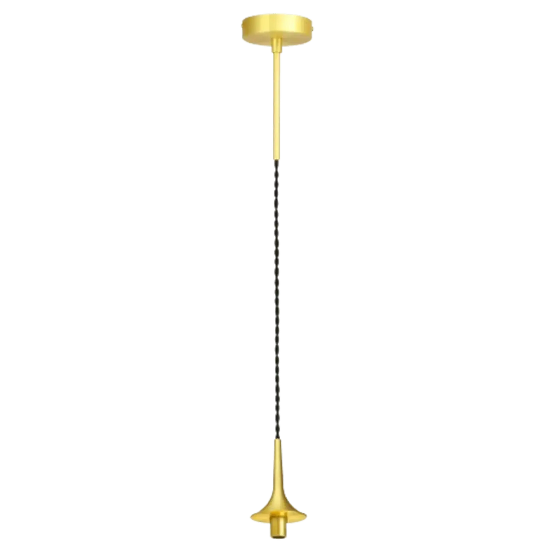 Suspension grace en laiton poli avec abat-jour cylindrique en verre soufflé doré design moderne pour grand hauteur