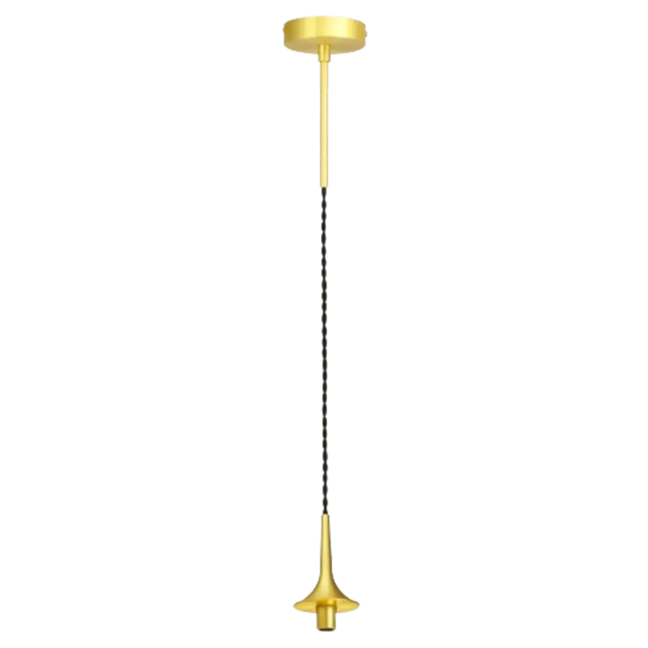 Suspension grace en laiton poli avec abat-jour cylindrique en verre soufflé doré design moderne pour grand hauteur